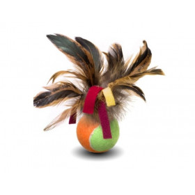 Cat Toys Мячик с куриными перьями 6 см 