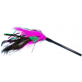 Уют Дразнилка розово-зелено-черные перья, 35 см 
