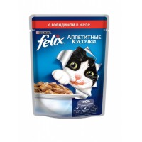 Феликс консервы для кошек Говядина в желе 85 гр.