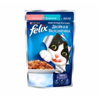 Феликс консервы для кошек Двойной Вкус Лосось, Форель в желе 85 гр