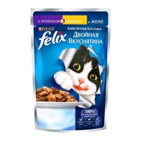 Феликс консервы для кошек Двойной Вкус Ягненок, курица в желе 85 гр