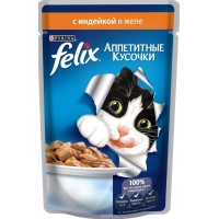 Феликс консервы для кошек с индейкой в желе 85 гр 