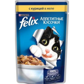 Феликс консервы для кошек с курицей в желе 85 гр. 