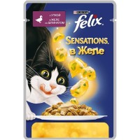Феликс консервы для кошек Sensations в желе Утка, шпинат 85 гр.