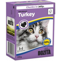 Bozita консервы для кошек кусочки в желе Индейка рубленая Тетра Пак, 370 гр.