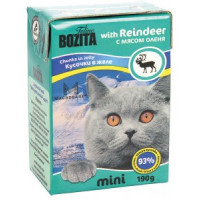 Bozita консервы Mini Тетра Пак для кошек кусочки в желе с мясом оленя 190 гр.