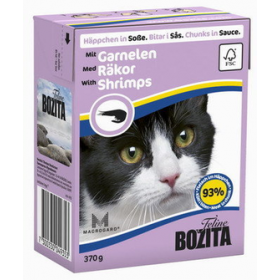 Bozita консервы кусочки в соусе для кошек с креветками Тетра Пак, 370 гр.