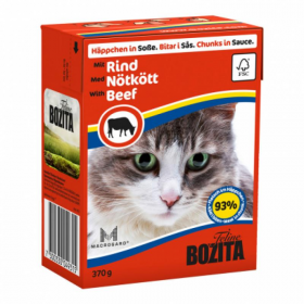 Bozita консервы для кошек кусочки в соусе с говядиной, 370 гр.