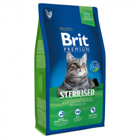 Brit Premium Cat Sterilized для кастрированных кошек, курица в соусе из куриной печени