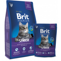 Brit Premium Cat Senior корм для пожилых кошек с курицей в соусе из куриной печени