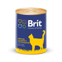 Brit Premium Cat BEEF AND OFFAL MEDLEY Мясное ассорти с потрошками для кошек 340 гр.