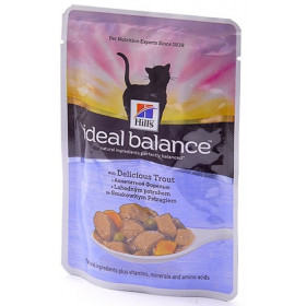 Hills Ideal balance feline adult с форелью консервы 82 гр.