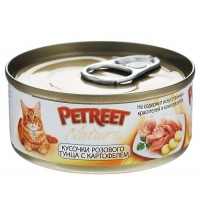 PETREET консервы для кошек кусочки розового тунца с картофелем 70 гр.