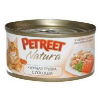 PETREET Консервы для кошек куриная грудка с лососем 70 гр.