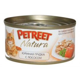 PETREET Консервы для кошек куриная грудка с лососем 70 гр.