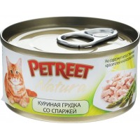 PETREET Консервы для кошек куриная грудка со спаржей 70 гр.