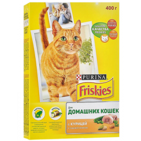 Фрискис Indoor корм для взрослых домашних кошек, с курицей, садовой травой