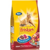 Фрискис корм для взрослых кошек мясо печень овощи 