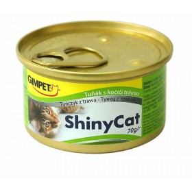 Gimpet Консервы Shiny Cat с тунцом и травкой для кошек, 70гр