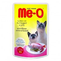 Me-O пауч в желе для кошек Сардина Красный окунь 80 гр