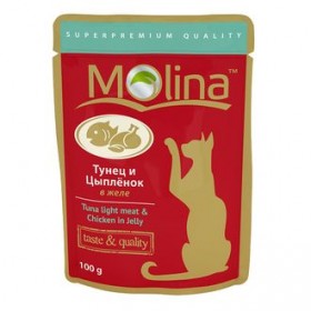 MOLINA пауч для кошек Тунец, Цыпленок в желе, 100 гр