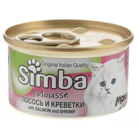 SIMBA Cat Mousse мусс для кошек лосось и креветки 85гр.