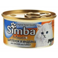 SIMBA Cat Mousse мусс для кошек  цыпленок и индейка 85гр.