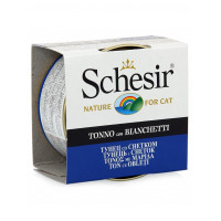 Schesir консервированный корм для кошек тунец со снетками 85 гр.  