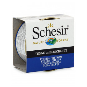 Schesir консервированный корм для кошек тунец со снетками 85 гр.  