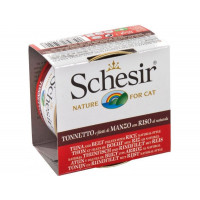 Schesir консервированный корм для кошек с тунцом, говядиной и рисом 85 гр.