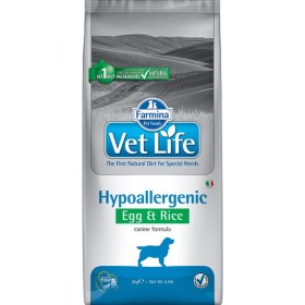 Farmina Vet Life Dog Hypoallergenic Egg & Rice диета для собак при пищевой аллергии и пищевой непереносимостью