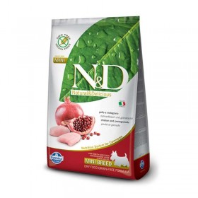 Farmina N&D Dog GF Chicken & Pomegranate Adult MINI беззерновой корм для взрослых собак мелких пород, курица гранат