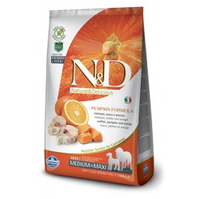 Farmina N&D Dog GF Pumpkin Codfish & Orange Adult Medium & Maxi корм для взрослых собак средних и крупных пород. Треска, тыква, апельсин
