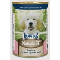Happy Dog Nature Line консервы для собак ягненок с печенью, сердцем и рисом