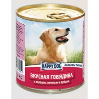 Happy Dog Nature Line консервы для собак Вкусная говядина с сердцем, печенью и рубцом