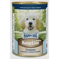 Happy Dog Nature Line консервы для собак телятина с печенью, сердцем и рисом