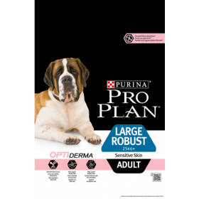 Проплан Dog OPTIDERMA Robust корм для взрослых собак крупных пород мощного телосложения чувствительная кожа лосось