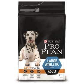 Проплан Dog ATHLETIC OPTIHEALTH корм для взрослых собак крупных пород атлетического телосложения курица рис