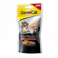 Gimcat Подушечки Nutri Pockets с с лососем и Омега 3 и 6 для кошек, 60 гр