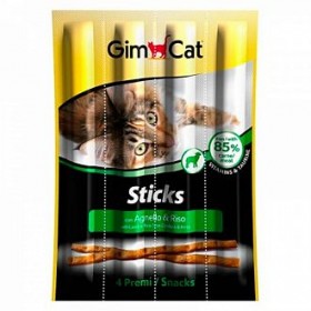 Gimcat Палочки лакомые беззерновые с домашней птицей для кошек, 4 шт (20 гр) 