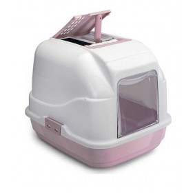 IMAC EASY CAT туалет для кошек закрытый белый пепельно-розовый, 50х40х40см 