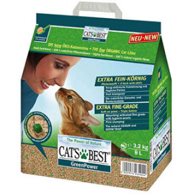 Cat`s Best Green Power наполнитель древесный комкующийся для котят и кошек